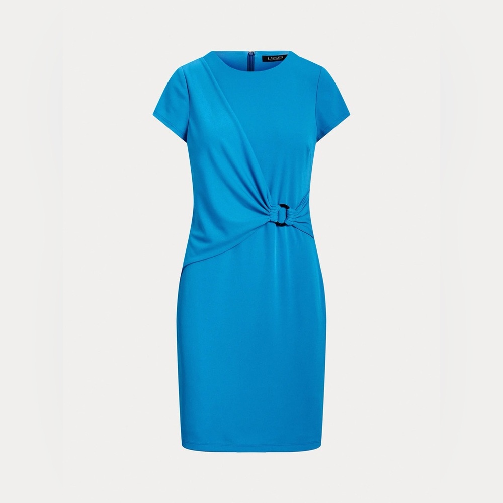 Lauren Ralph Lauren O ring Ocean Blue Vibrant Midi Dress NWOT Size 4